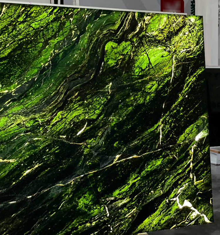 9i backlit green granite