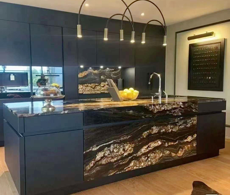 black fusion quartzite countertops